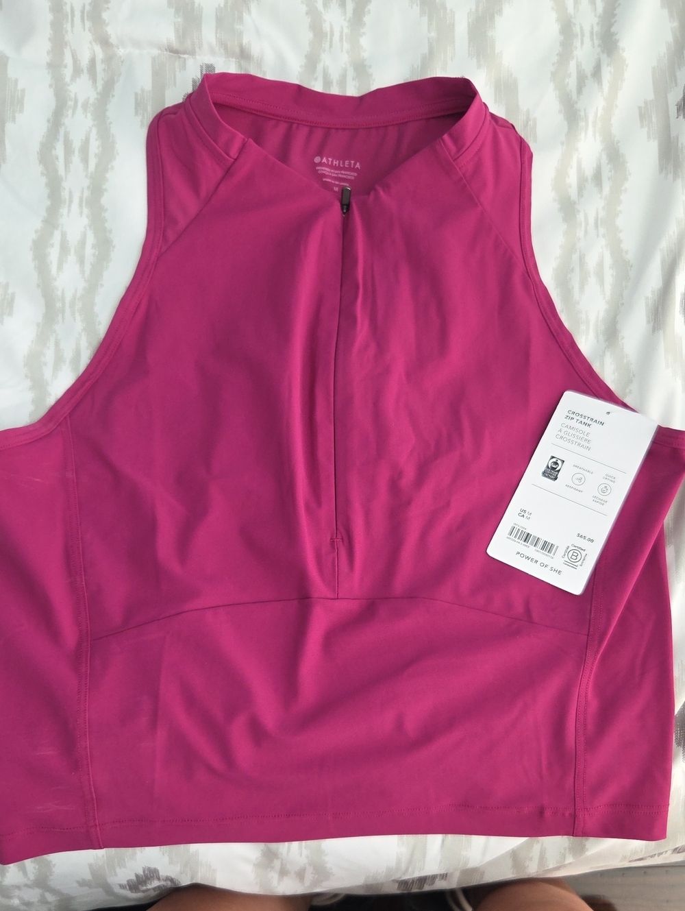 Athleta Crosstrain Zip-Front Racerback Tank Top